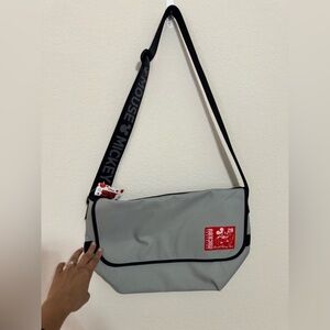 Disney Original Mickey Seaside Racing Vinyl Messenger Bag Gray NWT